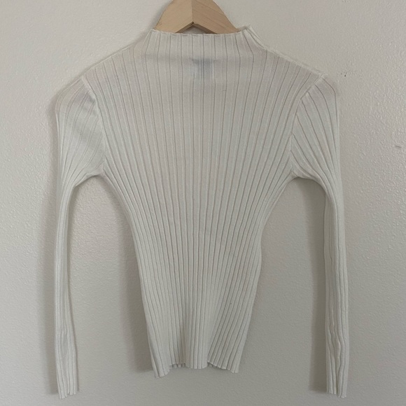 Princess Polly • The Butler Mock Neck Sweater White - Picture 7 of 7